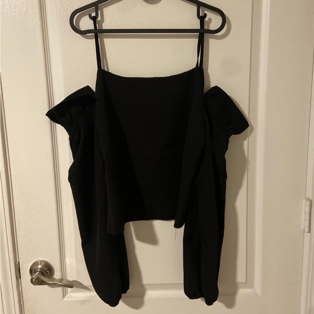 Off shoulder black top